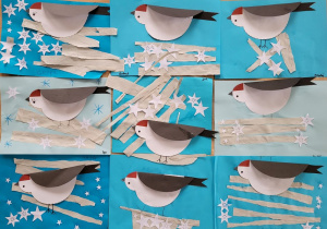 Prace plastyczne - Ptaki zimą