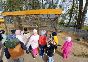 Dzieci zwiedzają mini Zoo