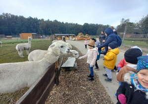 Dzieci zwiedzają mini Zoo