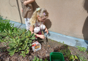 Dzieci sadzą kwiaty