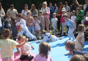Pokazy na macie reprezentantów Klubu Sportowego Beta Judo.