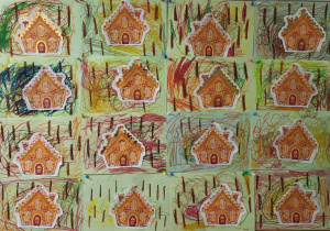 Prace plastyczne - Ilustracje do bajki Jaś i Małgosia.