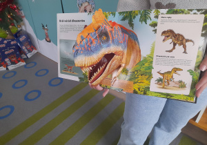 Zdjęcie książki o dinozaurach.