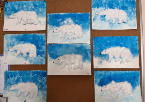 Praca plastyczna - miś polarny.