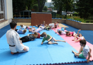 Zajęcia z trenerem judo.